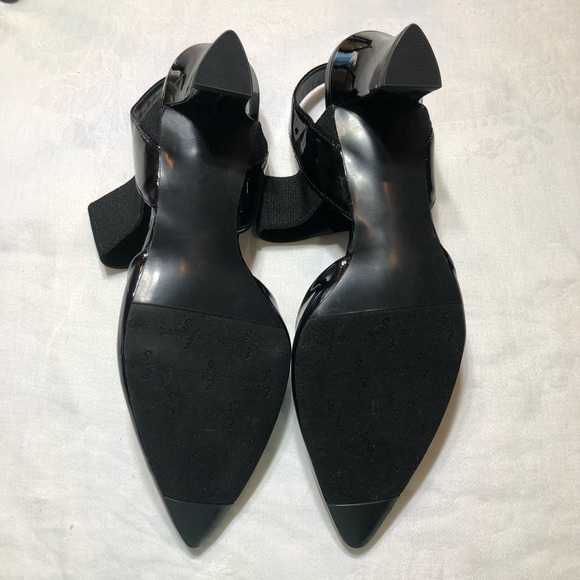 Easy Street Patent Sling Back Black Heels NWOB - Picture 5 of 8